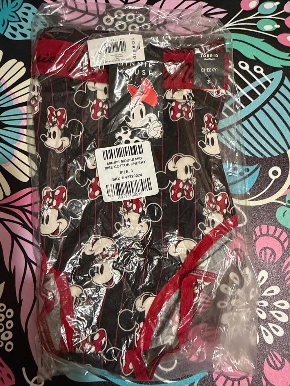 torrid Minnie Mouse Black & Red Cotton Cheeky Panties